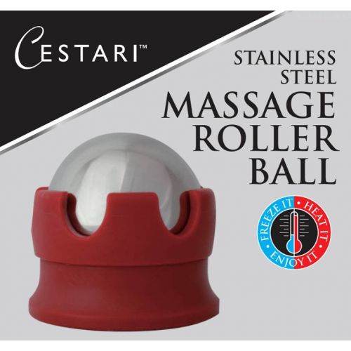  Cestari Kitchen Massage Ball Hot Cold Roller Ball - Relieve Muscle Pain Fast - Stainless Steel Gel Balls for Heat or Ice Therapy-Feet Pain-Plantar Fasciitis-Back Ache-Myofascial Release- Deep Tiss