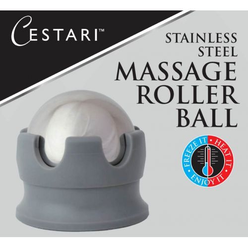  Cestari Kitchen Massage Ball Hot Cold Roller Ball - Relieve Muscle Pain Fast - Stainless Steel Gel Balls for Heat or Ice Therapy-Feet Pain-Plantar Fasciitis-Back Ache-Myofascial Release- Deep Tiss