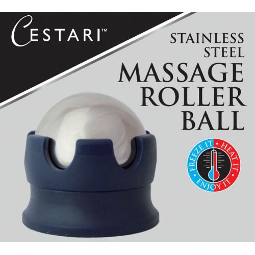  Cestari Kitchen Massage Ball Hot Cold Roller Ball - Relieve Muscle Pain Fast - Stainless Steel Gel Balls for Heat or Ice Therapy-Feet Pain-Plantar Fasciitis-Back Ache-Myofascial Release- Deep Tiss