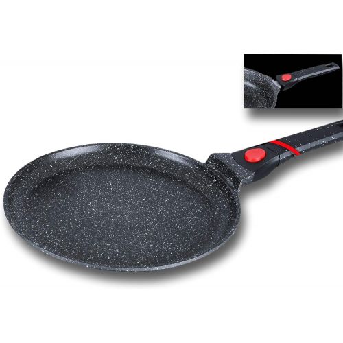  Cflagrant Pfanne fuer Crepes/Blinis, 28cm, fuer alle Herde, auch Induktionsherd, ohne PFOA, Kochen ohne Fett, Greblon C3+ Beschichtung, deutsche Technologie.