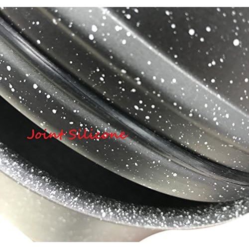  [아마존베스트]Cflagrant Couscous Pot/Steamer/10Litres with Induction 28cm Stone Look with Seal Silicone Cooking Material Fat Ends Ideal for 10to 12People