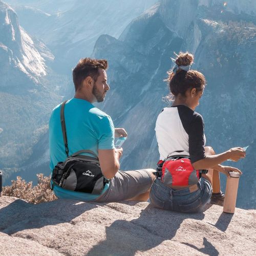  Cglm Hiking Fanny Pack with Water Bottle Holder for Men Women Waist Bag Running Waist Pack Running Belt Lumbar Pack Waterproof for Outdoor Travel Cycling Climbing Walking for iPhone Sam