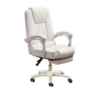 Ch-AIR Greawei@ Computer Chair/Comfortable Home Game Chair/Simple E-Sports Swivel Chair / 360° Rotating PU Leather Office Chair Comfortable and Relaxing (Color : White)