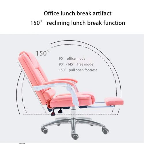  Ch-AIR Greawei@ Computer Chair/Comfortable Home Game Chair/Simple E-Sports Swivel Chair / 360° Rotating PU Leather Office Chair Comfortable and Relaxing (Color : White)