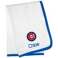 Chad & Jake Chicago Cubs White Personalized Baby Blanket