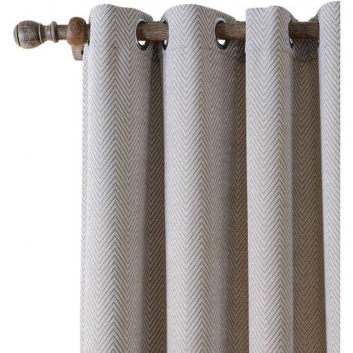  ChadMade Extra Wide Polyester Chenille Jacquard Eyelet Grommet Zig Zag Wave Soft Handfeel Panel Curtain Drapes (1 Panel) Grey 100Wx84L inch