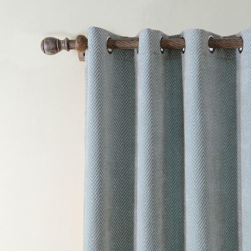  ChadMade Extra Wide Polyester Chenille Jacquard Eyelet Grommet Zig Zag Wave Soft Handfeel Panel Curtain Drapes (1 Panel) Grey 100Wx84L inch