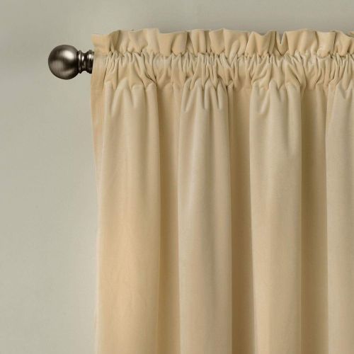  ChadMade Set of 2 Solid Matt Velvet Curtain Panel Drapes Rod Pocket with 1 Header, Grey 50Wx96L Inch Each, Birkin Collection