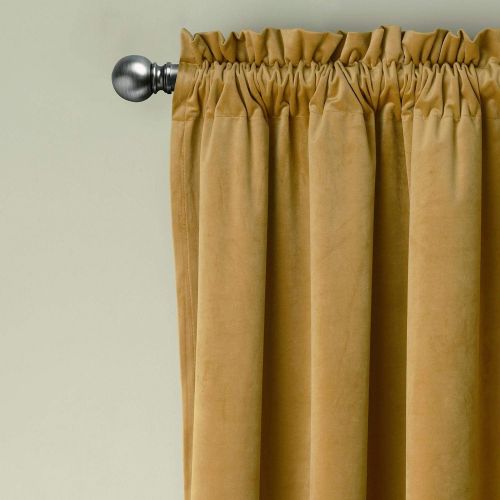  ChadMade Set of 2 Solid Matt Velvet Curtain Panel Drapes Rod Pocket with 1 Header, Grey 50Wx96L Inch Each, Birkin Collection