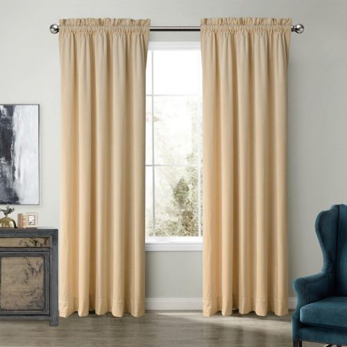  ChadMade Set of 2 Solid Matt Velvet Curtain Panel Drapes Rod Pocket with 1 Header, Grey 50Wx96L Inch Each, Birkin Collection