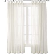 ChadMade Indoor Outdoor Solid Sheer Curtain Tab Top Burgundy 84 W X 84 L Wide Opulent Voile Drapes (1 Panel)