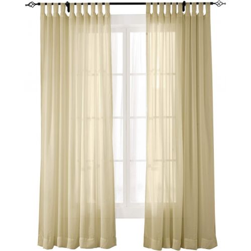  ChadMade Indoor Outdoor Solid Sheer Curtain Tab Top Burgundy 84 W X 84 L Wide Opulent Voile Drapes (1 Panel)