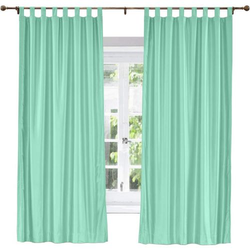  ChadMade Elegant Vintage Polyester Cotton Silk Thermal Insulated Curtain Peacock 100 W x 84 L, Tab Top Silk Satin Drapes Window Treatment Panels with Blackout Lined (1 Panel)