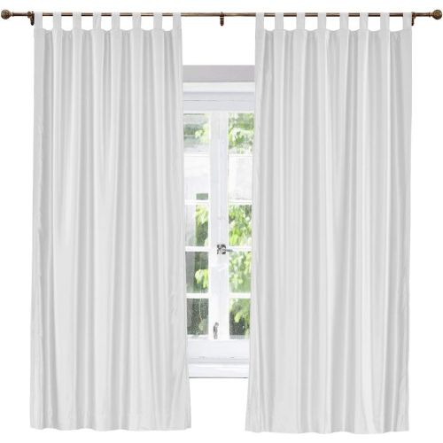  ChadMade Elegant Vintage Polyester Cotton Silk Thermal Insulated Curtain Peacock 100 W x 84 L, Tab Top Silk Satin Drapes Window Treatment Panels with Blackout Lined (1 Panel)