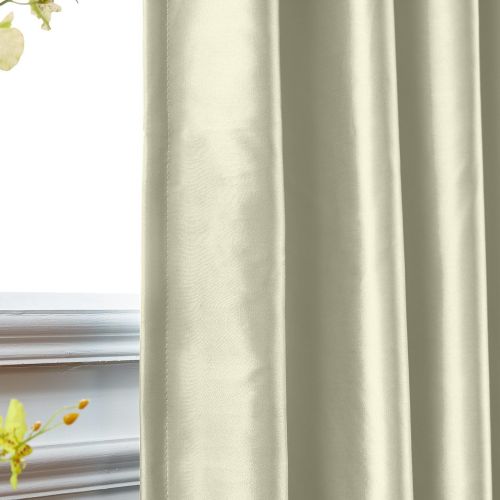  ChadMade Elegant Vintage Polyester Cotton Silk Thermal Insulated Curtain Peacock 100 W x 84 L, Tab Top Silk Satin Drapes Window Treatment Panels with Blackout Lined (1 Panel)