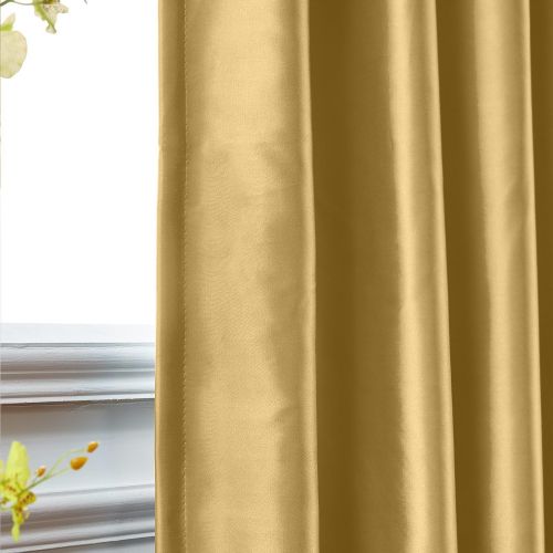  ChadMade Elegant Vintage Polyester Cotton Silk Thermal Insulated Curtain Peacock 100 W x 84 L, Tab Top Silk Satin Drapes Window Treatment Panels with Blackout Lined (1 Panel)