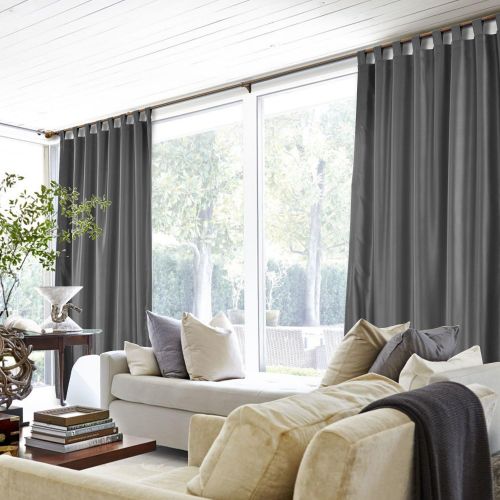  ChadMade Elegant Vintage Polyester Cotton Silk Thermal Insulated Curtain Peacock 100 W x 84 L, Tab Top Silk Satin Drapes Window Treatment Panels with Blackout Lined (1 Panel)