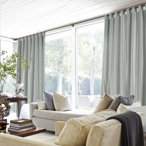  ChadMade Elegant Vintage Polyester Cotton Silk Thermal Insulated Curtain Peacock 100 W x 84 L, Tab Top Silk Satin Drapes Window Treatment Panels with Blackout Lined (1 Panel)