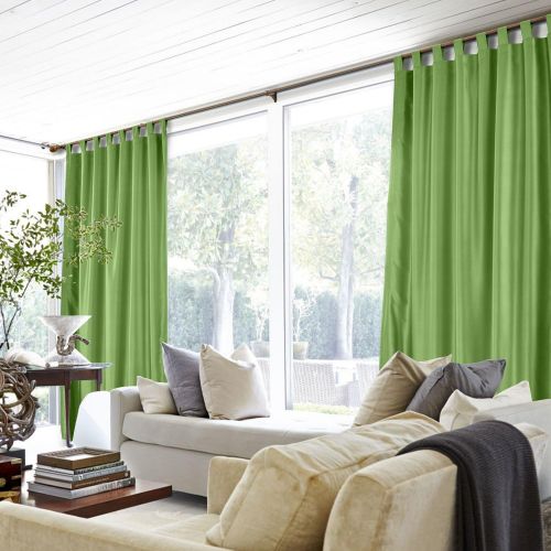  ChadMade Elegant Vintage Polyester Cotton Silk Thermal Insulated Curtain Peacock 100 W x 84 L, Tab Top Silk Satin Drapes Window Treatment Panels with Blackout Lined (1 Panel)