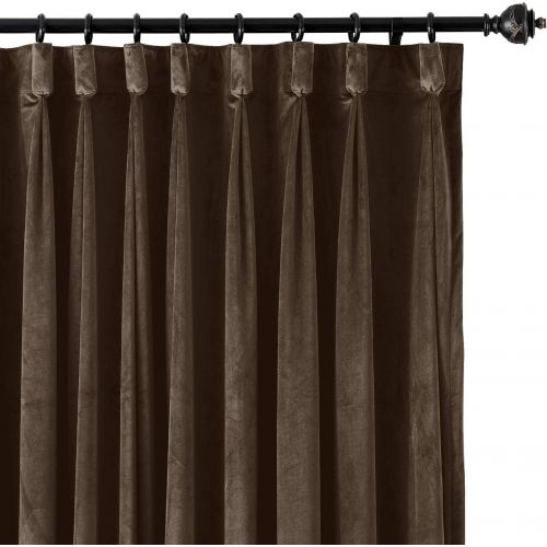  ChadMade Goblet 120W x 96L Blackout Lined Velvet Curtain Drapery Panel for Traverse Rod or Track, Living Room Bedroom Meetingroom Club Theater Patio Door (1 Panel), Burgundy Red