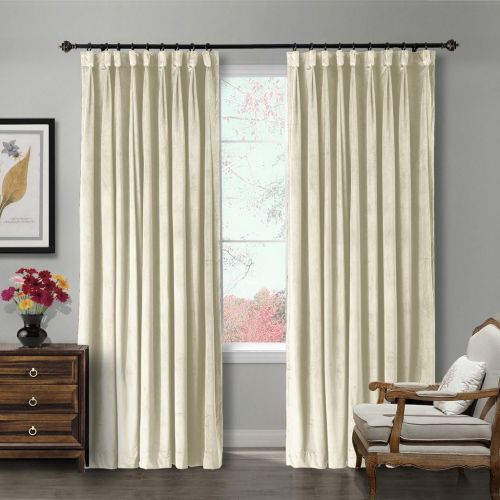  ChadMade Goblet 120W x 96L Blackout Lined Velvet Curtain Drapery Panel for Traverse Rod or Track, Living Room Bedroom Meetingroom Club Theater Patio Door (1 Panel), Burgundy Red