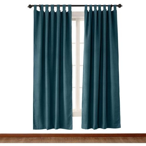  ChadMade 120 W x 84 L Rock White Luxury Textured Faux Linen Window Curtain, Tab Top Solid Thermal Insulated Panel Drapes (1 Panels)