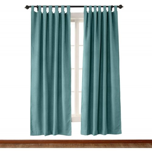  ChadMade 120 W x 84 L Rock White Luxury Textured Faux Linen Window Curtain, Tab Top Solid Thermal Insulated Panel Drapes (1 Panels)