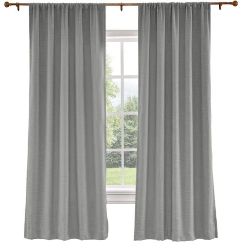  ChadMade 72W x 96L Inch Everglade Teal Polyester Linen Curtain Drapes with Blackout Lining, Rod Pocket Curtain for Sliding Glass Door Patio Door Living Room Bedroom (1 Panel) Liz C