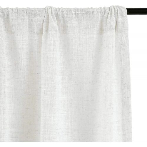  ChadMade 72W x 96L Inch Everglade Teal Polyester Linen Curtain Drapes with Blackout Lining, Rod Pocket Curtain for Sliding Glass Door Patio Door Living Room Bedroom (1 Panel) Liz C