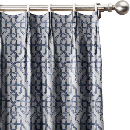  ChadMade Neutral Trellis Window Curtains 100 W x 96 L, Pinch Pleated Modern Lattice Drapery Panel Blackout Lining (1 Panel), Java