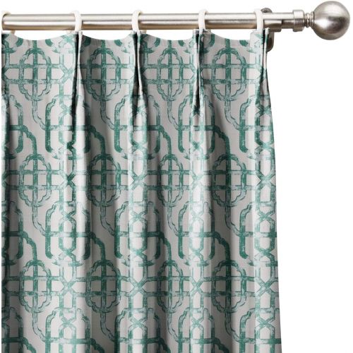  ChadMade Neutral Trellis Window Curtains 100 W x 96 L, Pinch Pleated Modern Lattice Drapery Panel Blackout Lining (1 Panel), Java