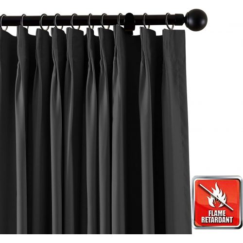  ChadMade Fireproof Flame Retardant Thermal Insulated Curtain Drapery Panel Pinch Pleat, Chocolate 84 W x 84 L Home, Office, Hotel, School, Cinema Hospital (1 Panel), Exclusive