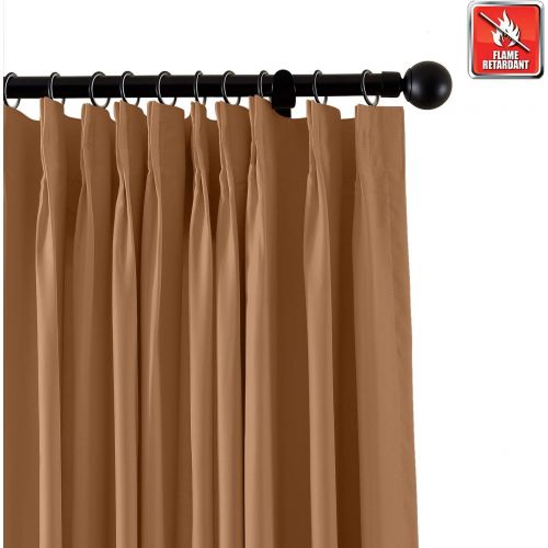  ChadMade Fireproof Flame Retardant Thermal Insulated Curtain Drapery Panel Pinch Pleat, Chocolate 84 W x 84 L Home, Office, Hotel, School, Cinema Hospital (1 Panel), Exclusive