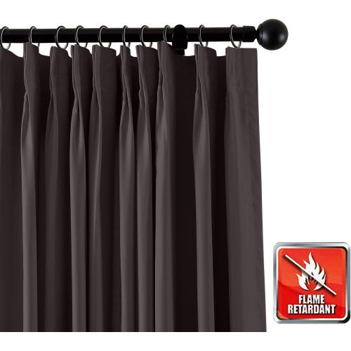  ChadMade Fireproof Flame Retardant Thermal Insulated Curtain Drapery Panel Pinch Pleat, Chocolate 84 W x 84 L Home, Office, Hotel, School, Cinema Hospital (1 Panel), Exclusive