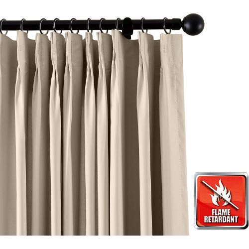  ChadMade Fireproof Flame Retardant Thermal Insulated Curtain Drapery Panel Pinch Pleat, Chocolate 84 W x 84 L Home, Office, Hotel, School, Cinema Hospital (1 Panel), Exclusive