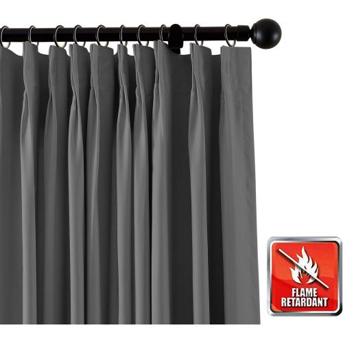  ChadMade Fireproof Flame Retardant Thermal Insulated Curtain Drapery Panel Pinch Pleat, Chocolate 84 W x 84 L Home, Office, Hotel, School, Cinema Hospital (1 Panel), Exclusive