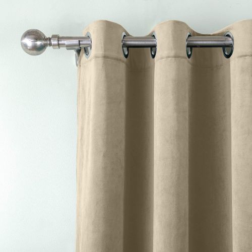  ChadMade Solid Matt Heavy Velvet Curtain Drape Panel Super Soft Handfeel Luxury Nickel Cashmere 50Wx84L Inch (Set of 2 Panels) Birkin Collection Theater Bedroom Living Room Hotel