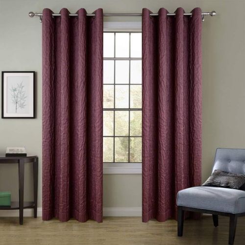  ChadMade Versus Solid Wrinkle Blackout Curtain Drape Antique Bronze Grommet 84W x 84L inch (1 Panel) Bedroom Living Room Club Restaurant, Crstal Pink