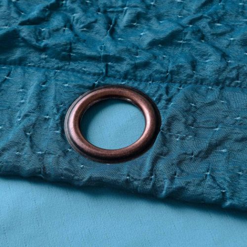  ChadMade Versus Solid Wrinkle Blackout Curtain Drape Antique Bronze Grommet 84W x 84L inch (1 Panel) Bedroom Living Room Club Restaurant, Crstal Pink