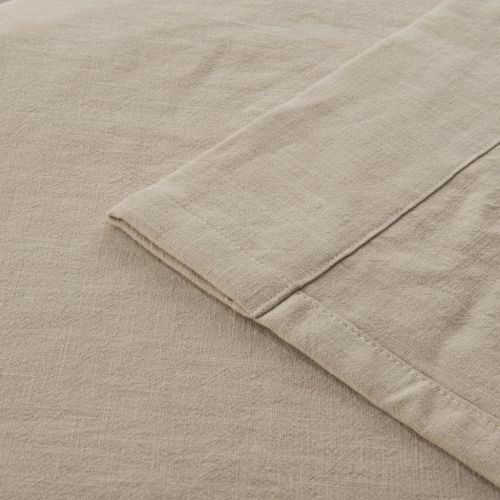  ChadMade Premium Double Layers Plain Flat Hook for Rod with Rings or Track Linen Cotton Flax Curtain Drapery (1 Panel) in 50Wx96L inch