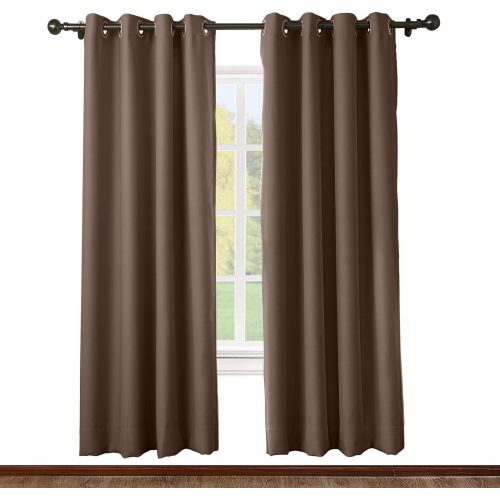  ChadMade Solid Thermal Insulated Blackout Curtains Drapes Antique Bronze GrommetEyelet Navy 52W x 63L Inch (Set of 2 Panels)