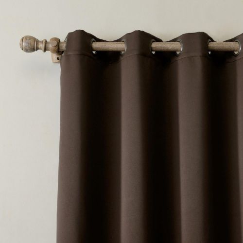  ChadMade Solid Thermal Insulated Blackout Curtains Drapes Antique Bronze GrommetEyelet Navy 52W x 63L Inch (Set of 2 Panels)