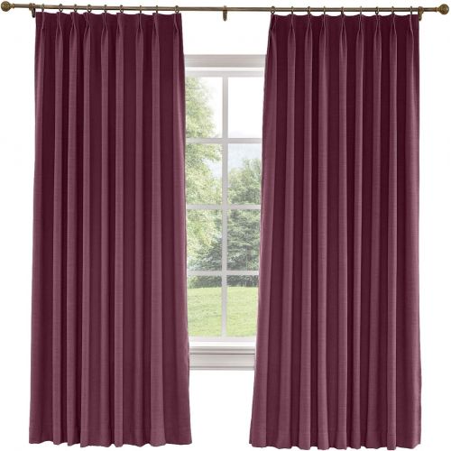  ChadMade Extra Wide Curtain 100 W x 84 L Polyester Linen Drapes with Blackout Thermal Lining Pinch Pleat Curtain for Sliding Door Patio Door Living Room Bedroom, (1 Panel) Beige Wh