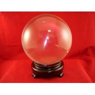 /ChakraHealingShop Large Crystal Ball, 3 inches Gazing Sphere, Scrying Wicca Altar Tool, Crystal Ball Stand, Valentines Day Gift for Her