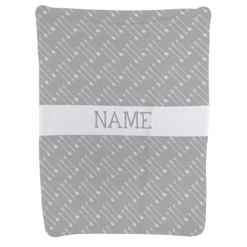  ChalkTalkSPORTS Personalized Baby & Infant Blanket | Arrows Pattern with Custom Name | Gray