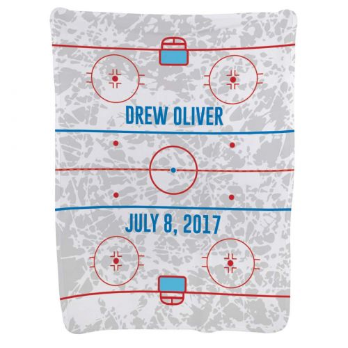  ChalkTalkSPORTS Personalized Hockey Baby & Infant Blanket | Custom Hockey Rink