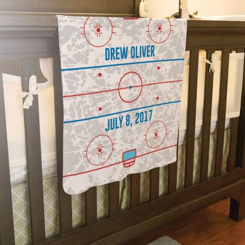  ChalkTalkSPORTS Personalized Hockey Baby & Infant Blanket | Custom Hockey Rink