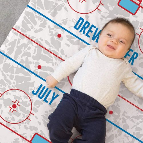  ChalkTalkSPORTS Personalized Hockey Baby & Infant Blanket | Custom Hockey Rink