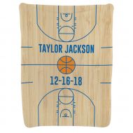 ChalkTalkSPORTS Personalized Basketball Baby & Infant Blanket | Custom Wood Basketball Court