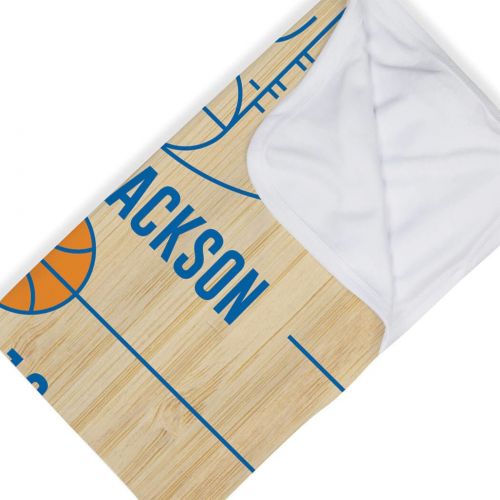  ChalkTalkSPORTS Personalized Basketball Baby & Infant Blanket | Custom Wood Basketball Court